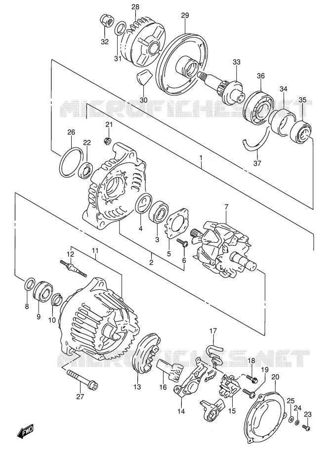 ALTERNATEUR (MODELE S/T/V) Suzuki MOTO 600 RF 1993  RF600RUP(E2)