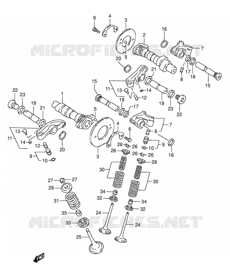 ARBRE A CAMES - SOUPAPES Suzuki MOTO 1500 INTRUDER 2006  VL1500K6(E2)