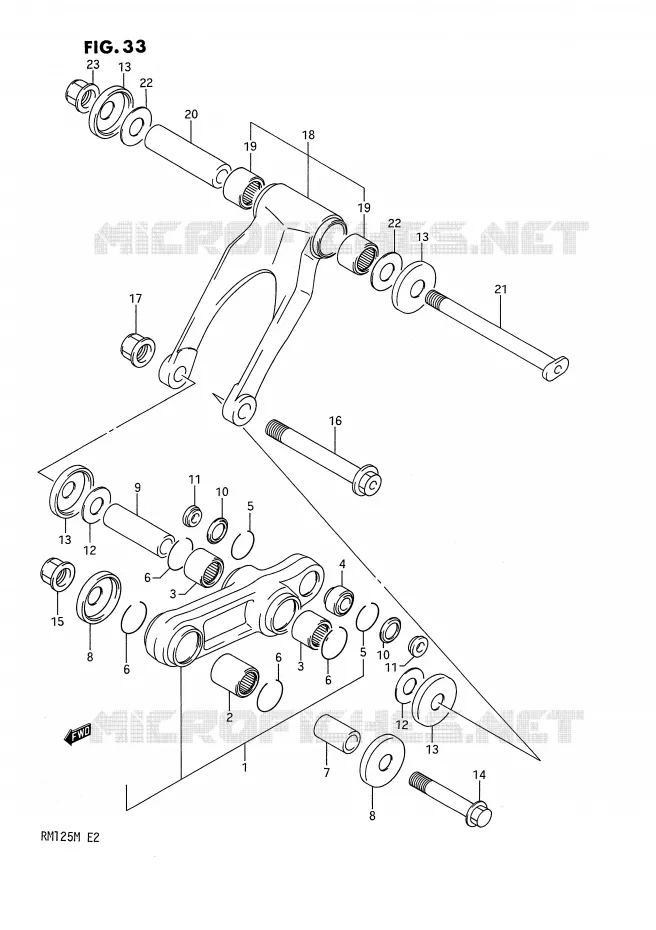 BIELLETTE D'AMORTISSEUR (MODELE K) Suzuki MOTO 125 RM 1991  RM125M(E2)