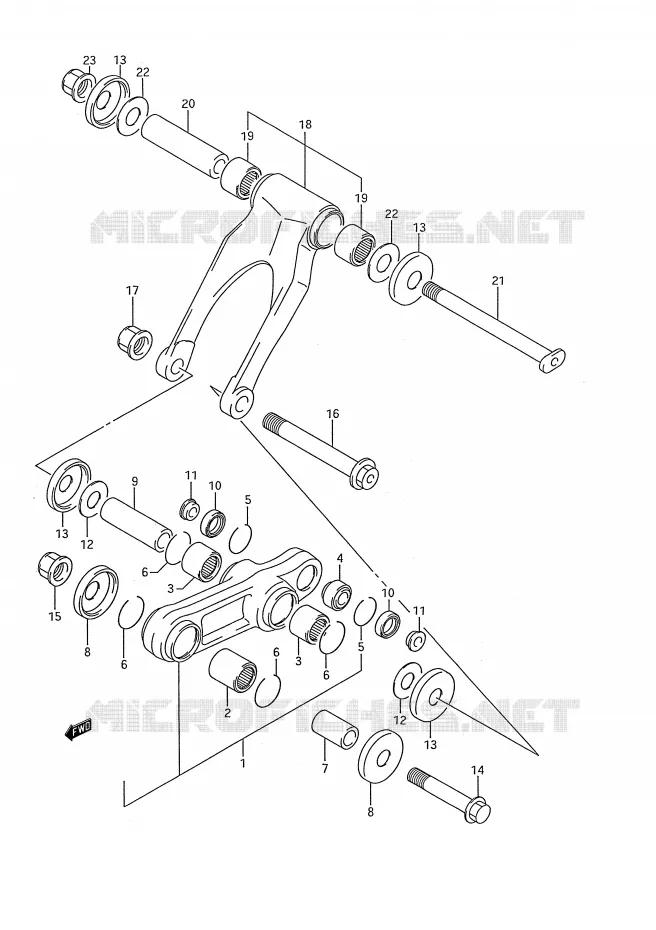 BIELLETTE D'AMORTISSEUR (MODELE K) Suzuki MOTO 250 RM 1992  RM250N(E28)