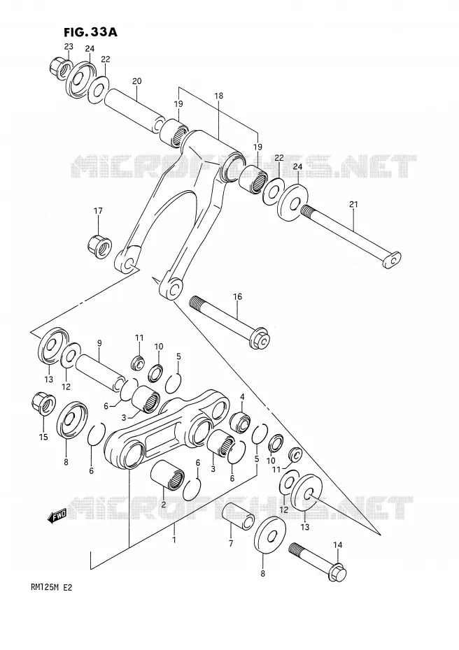 BIELLETTE D'AMORTISSEUR (MODELE L) Suzuki MOTO 125 RM 1990  RM125L(E2)