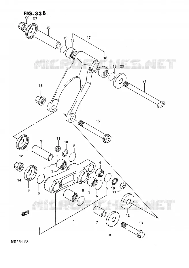 BIELLETTE D'AMORTISSEUR (MODELE M) Suzuki MOTO 125 RM 1991  RM125M(E2)