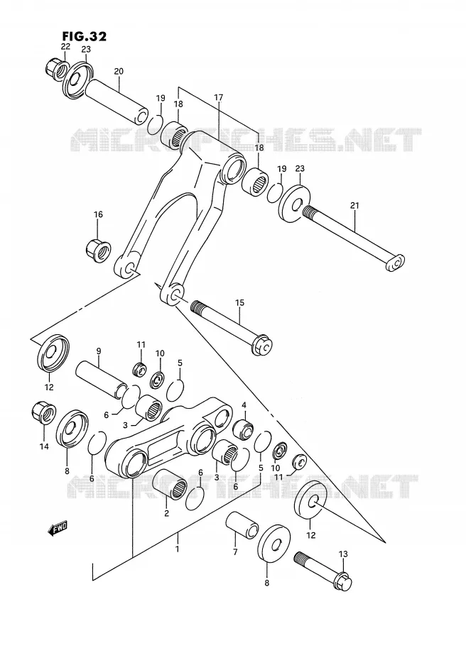 BIELLETTE D'AMORTISSEUR (MODELE N) Suzuki MOTO 125 RM 1992  RM125N(E2)