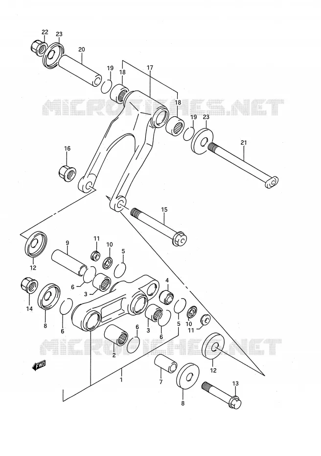BIELLETTE D'AMORTISSEUR (MODELE N) Suzuki MOTO 125 RM 1995  RM125S(E28)