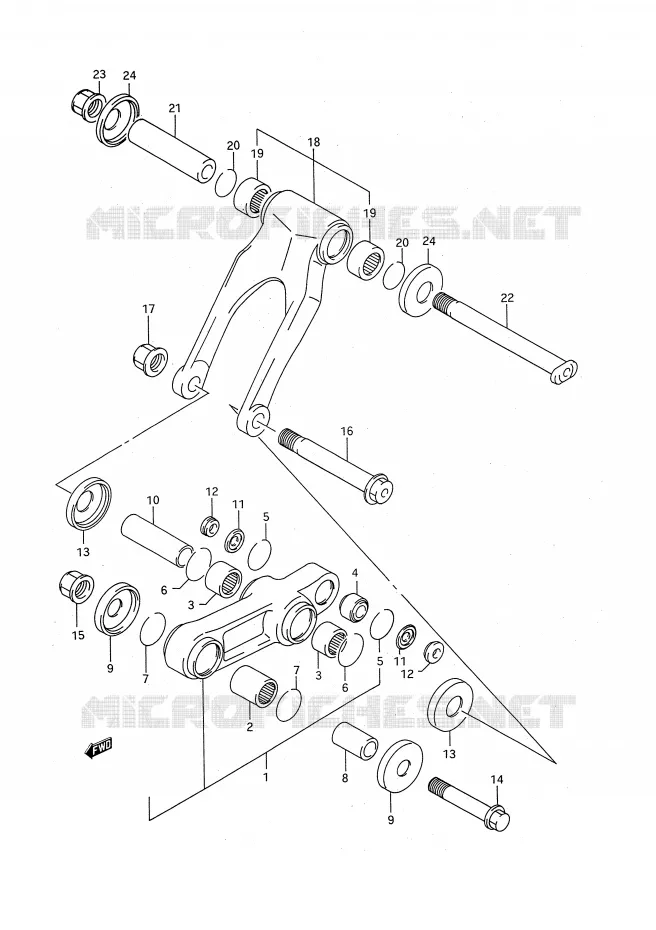 BIELLETTE D'AMORTISSEUR (MODELE P/R/S) Suzuki MOTO 125 RM 1994  RM125R(E28)
