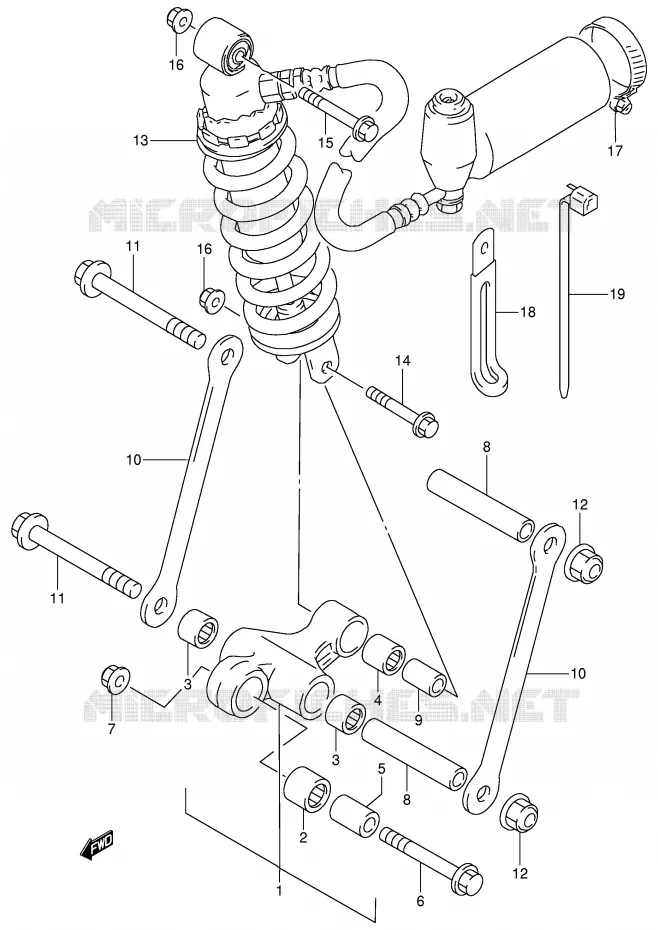 BIELLETTE DE SUSPENSION ARRIERE Suzuki MOTO 900 RF 1996  RF900RT(E2)
