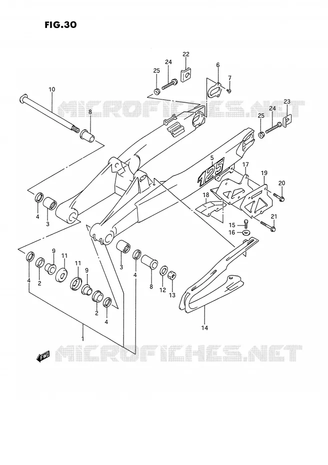 BRAS OSCILLANT ARRIERE (MODELE N) Suzuki MOTO 125 RM 1993  RM125P(E2)