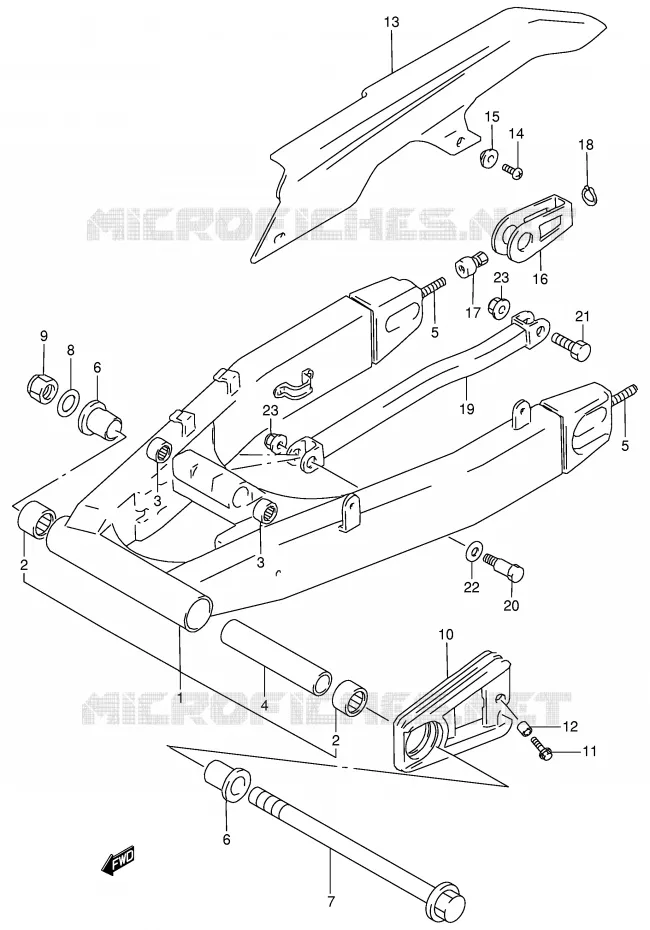 BRAS OSCILLANT ARRIERE (MODELE T/V/W) Suzuki MOTO 900 RF 1996  RF900RT(E2)