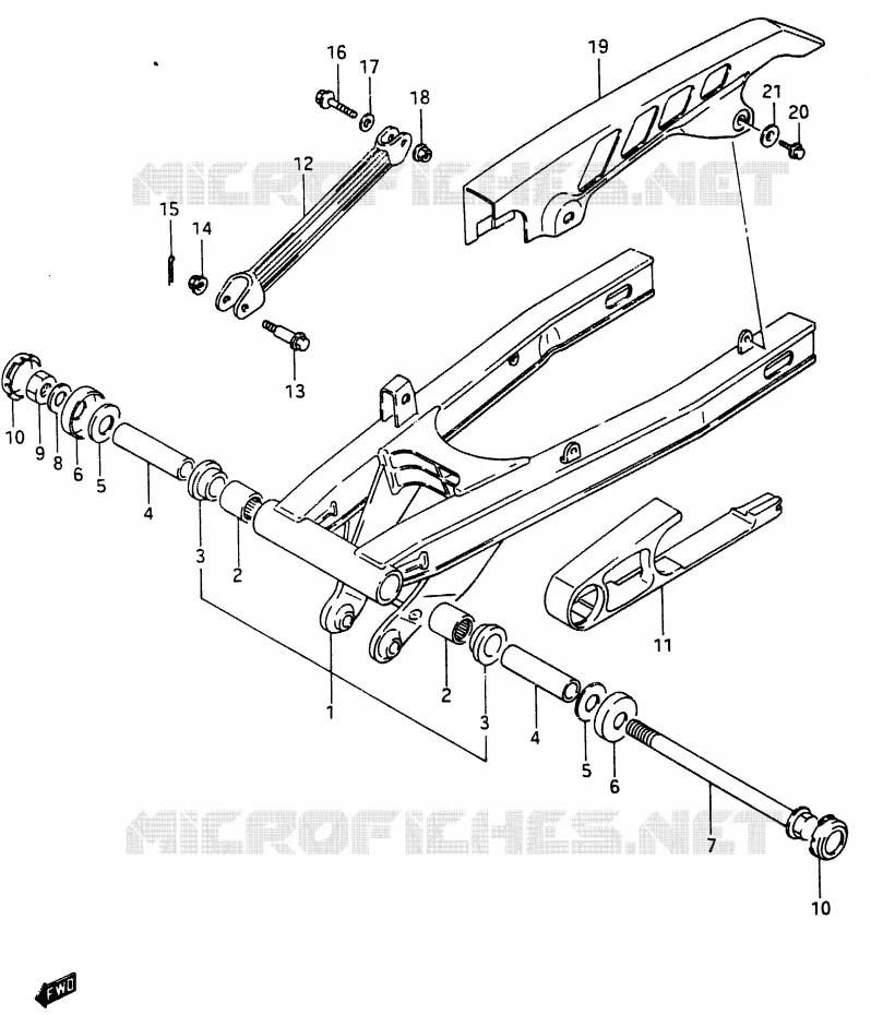 BRAS OSCILLANT ARRIERE Suzuki MOTO 250 RG 1987  RG250CH(G/H)