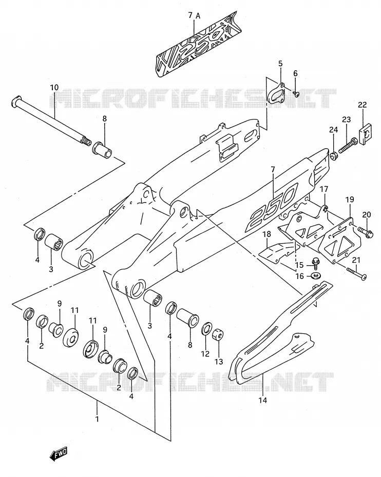 BRAS OSCILLANT ARRIERE Suzuki MOTO 250 RM 1993  RM250P(E28)