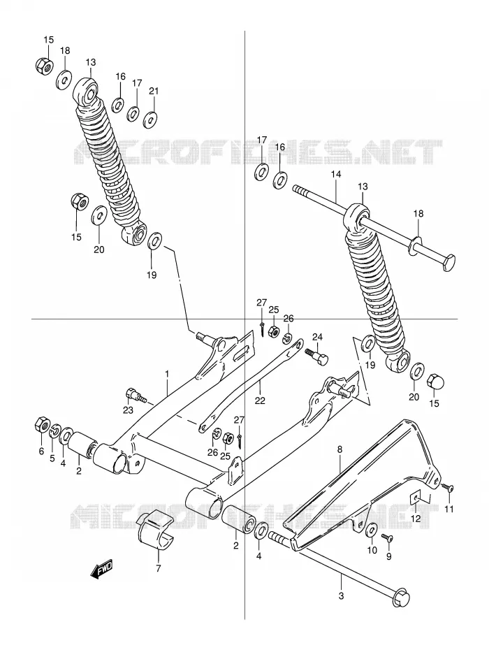 BRAS OSCILLANT ARRIERE Suzuki MOTO 50 PV 2000  PV50Y(E15)