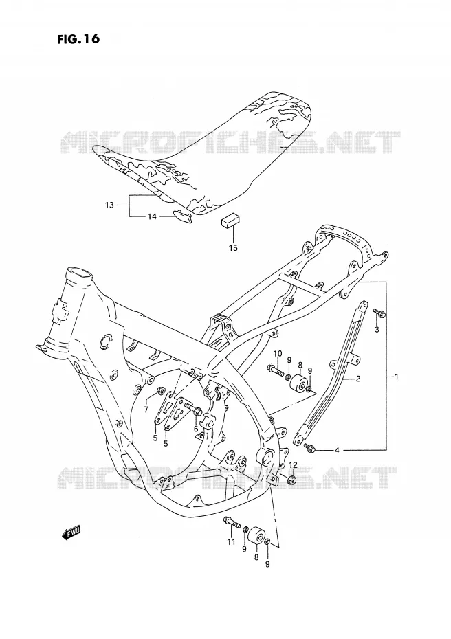 CADRE - SELLE (MODELE N/P) Suzuki MOTO 125 RM 1995  RM125S(E2)