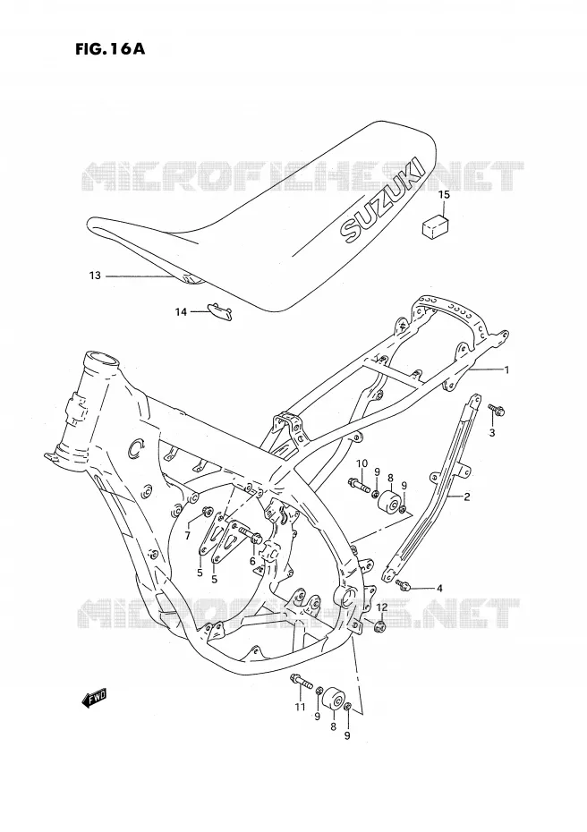 CADRE - SELLE (MODELE R/S) Suzuki MOTO 125 RM 1992  RM125N(E3)