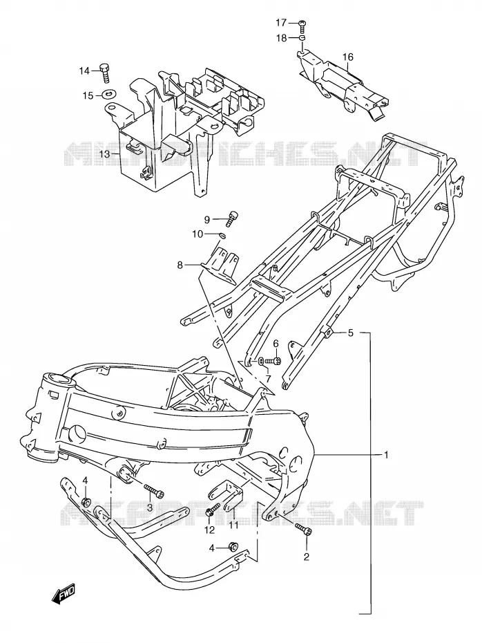 CADRE (MODELE M) Suzuki MOTO 250 RG 1993  RGV250P(E24)