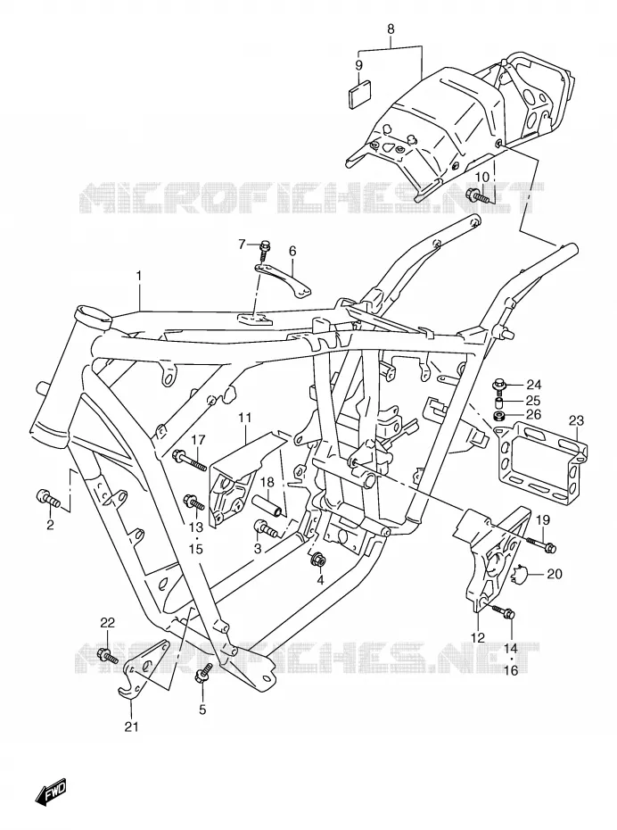 CADRE (MODELE V/W/X/Y) Suzuki MOTO 800 MARAUDER 2002  VZ800K2(E2)