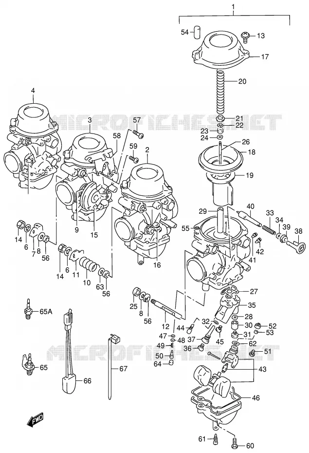 CARBURATEUR (E18,E39) Suzuki MOTO 900 RF 1996  RF900RT(E2)