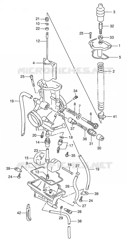 CARBURATEUR (MODELE N/P/R : E15,E18) Suzuki MOTO 125 RG 1994  RG125FR(E18)
