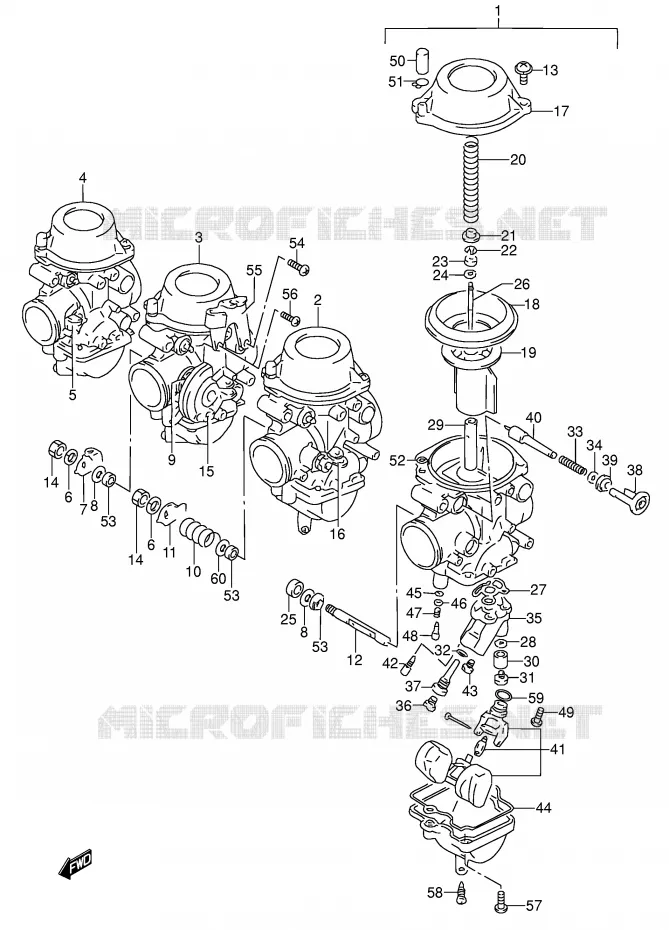 CARBURATEUR (MODELE P/R) Suzuki MOTO 600 RF 1995  RF600RUS(E2)