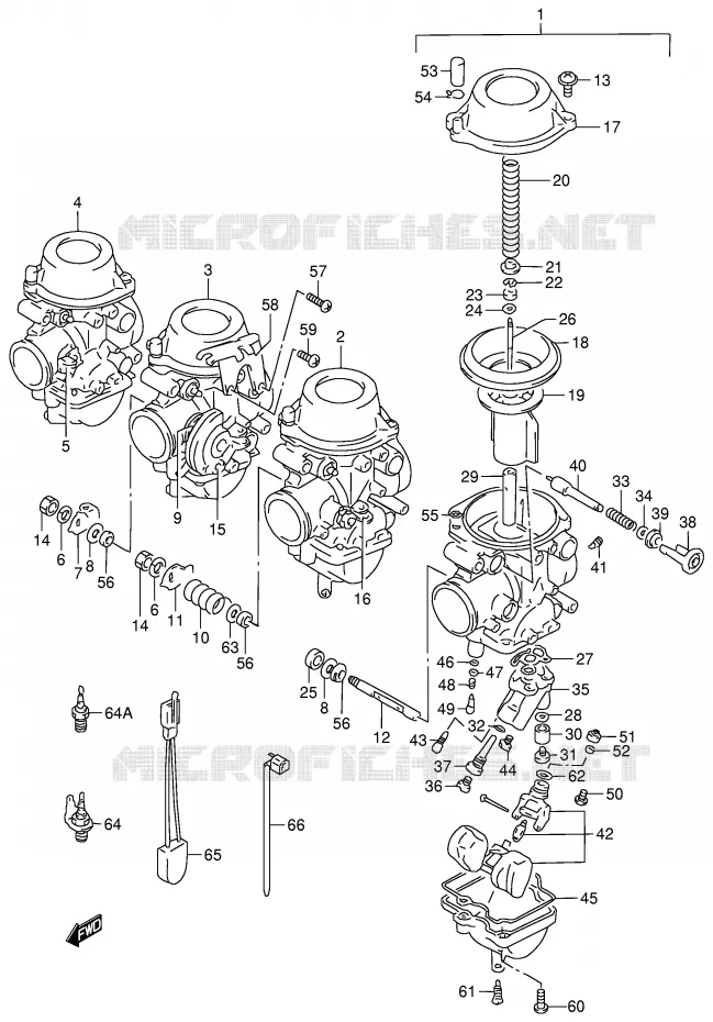CARBURATEUR (MODELE T/V/W) Suzuki MOTO 900 RF 1995  RF900RS2(E2)