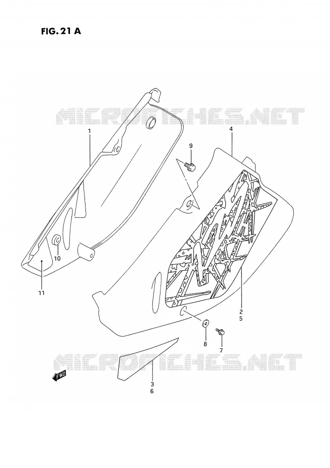 CARENAGES ARRIERE  (MODELE P/R/S) Suzuki MOTO 125 RM 1994  RM125R(E2)