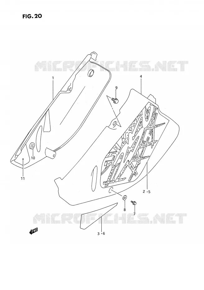 CARENAGES ARRIERE Suzuki MOTO 250 RM 1993  RM250P(E2)