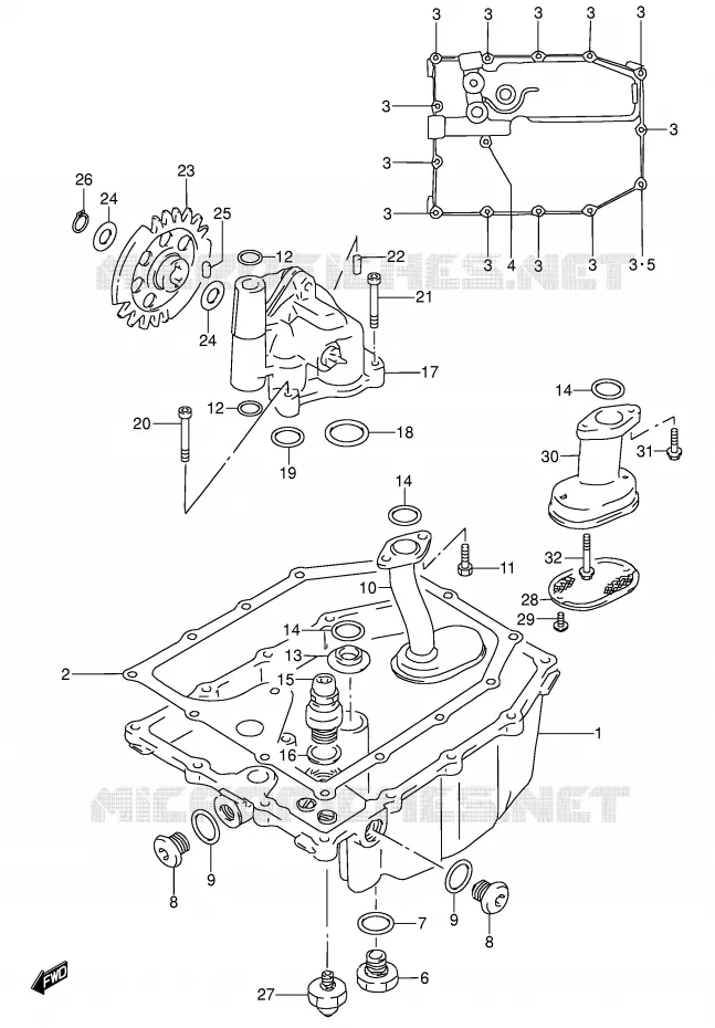 CARTER INFERIEUR - POMPE A HUILE Suzuki MOTO 600 RF 1995  RF600RUS(E2)