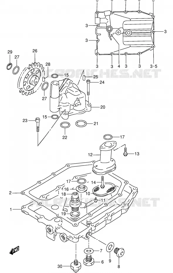 CARTER INFERIEUR - POMPE A HUILE Suzuki MOTO 900 RF 1994  RF900RR(E2)