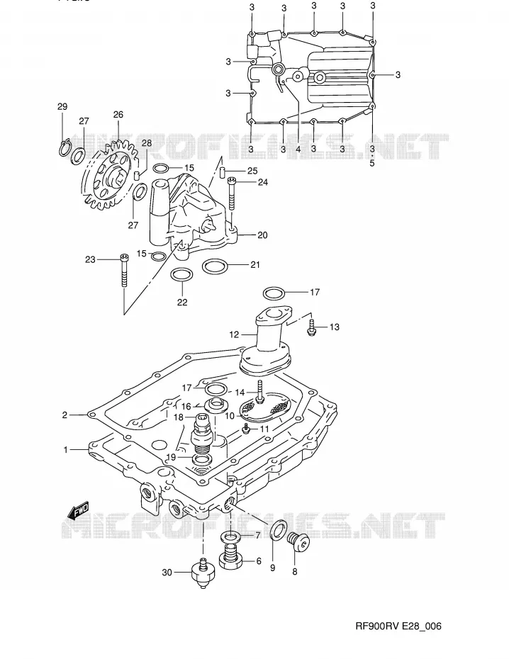 CARTER INFERIEUR - POMPE A HUILE Suzuki MOTO 900 RF 1994  RF900RR(E28)
