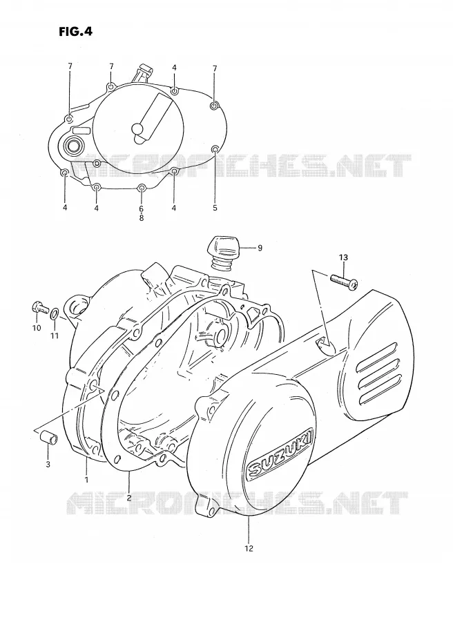 CARTER (MODELE D/H/L/M/R) Suzuki MOTO 50 PV 1990  PV50L(E15)