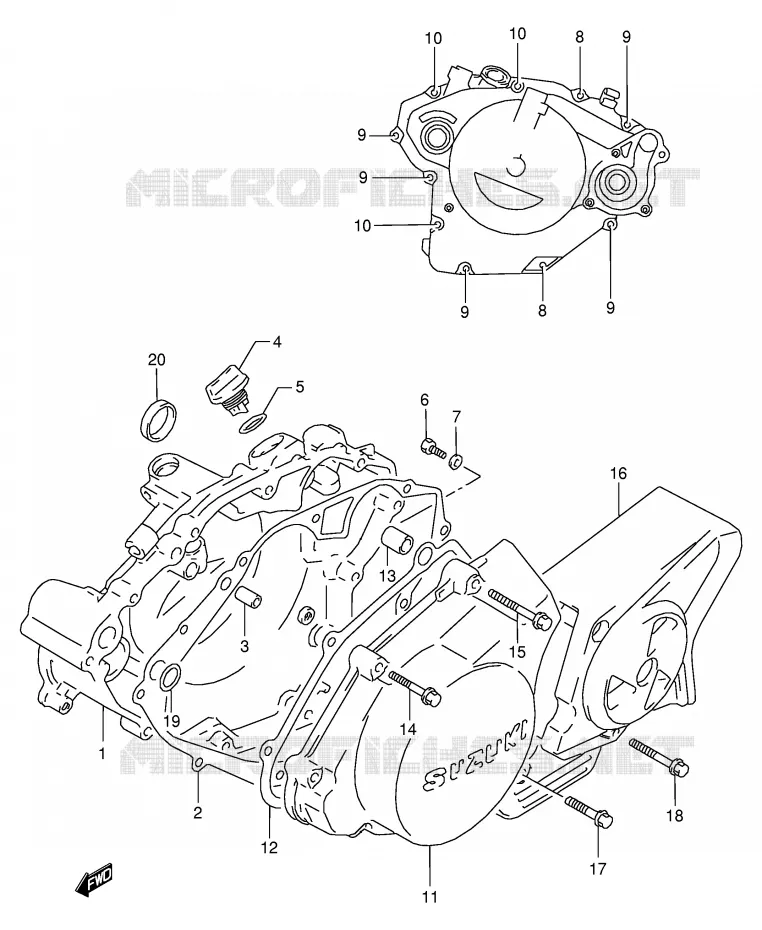 CARTER Suzuki MOTO 125 RG 1994  RG125FR(E18)