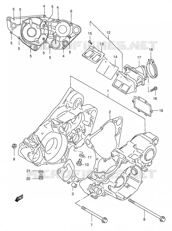 CARTER Suzuki MOTO 250 RM 1996  RM250T(E3/E28)