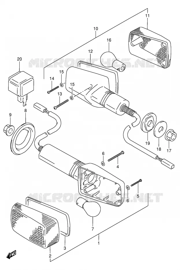 CLIGNOTANTS (MODELE R/S) Suzuki MOTO 900 RF 1995  RF900RS2(E2)