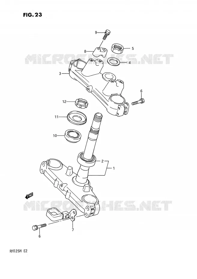 COLONNE DE DIRECTION (MODELE K) Suzuki MOTO 125 RM 1989  RM125K(E2)