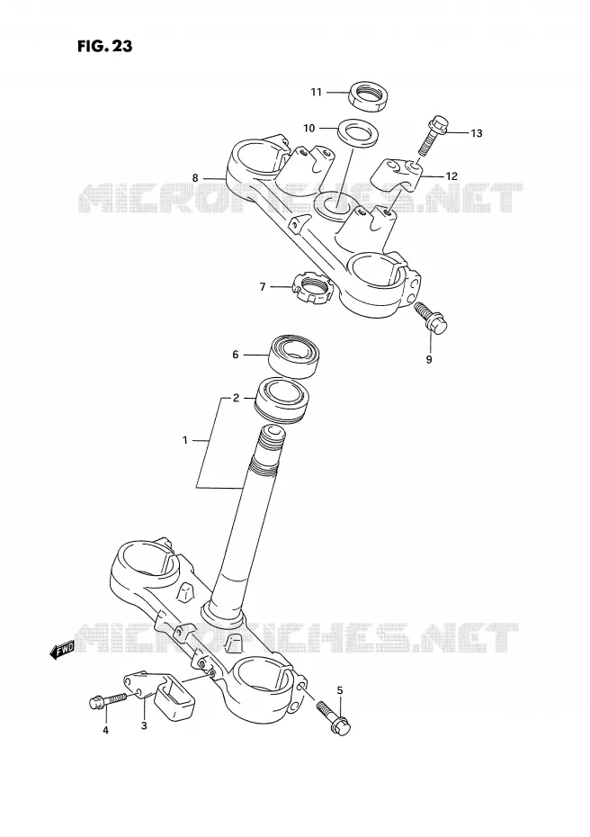 COLONNE DE DIRECTION (MODELE N) Suzuki MOTO 125 RM 1993  RM125P(E2)