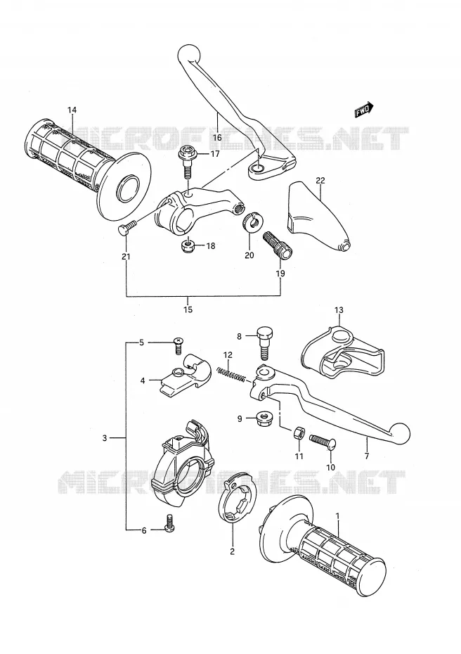 COMMODOS (MODELE N) Suzuki MOTO 250 RM 1992  RM250N(E28)