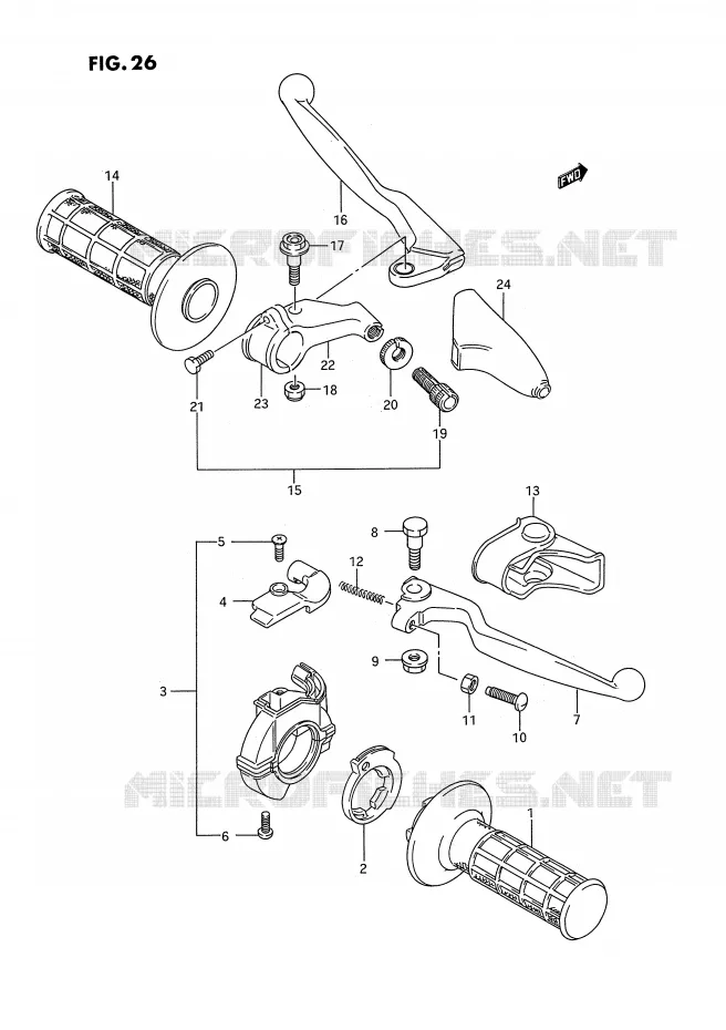 COMMODOS (MODELE P/R) Suzuki MOTO 250 RM 1994  RM250R(E2)