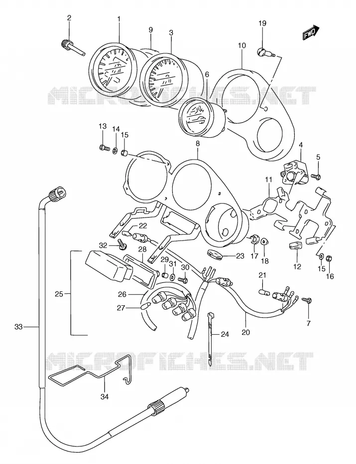 COMPTEUR Suzuki MOTO 250 RG 1996  RGV250T(E24)