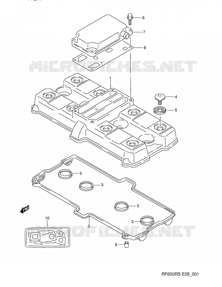 COUVERCLE DE CULASSE Suzuki MOTO 600 RF 1994  RF600RR(E28)