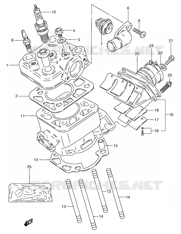 CYLINDRE (E22) Suzuki MOTO 80 RG 1991  RG80M(E4)
