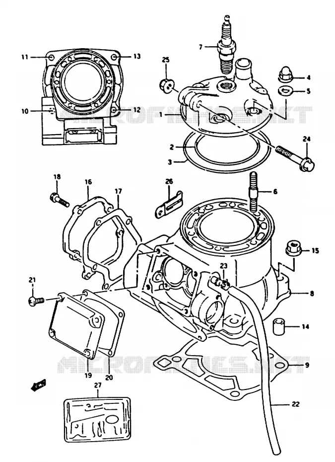 CYLINDRE (MODELE M/N) Suzuki MOTO 250 RM 1992  RM250N(K/L/M/N)