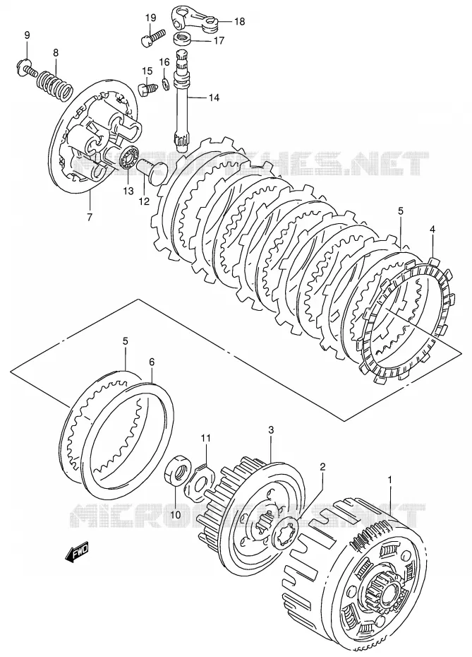 EMBRAYAGE Suzuki MOTO 125 RG 1992  RG125FN(E18)