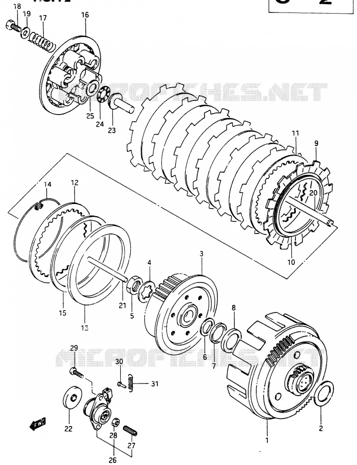 EMBRAYAGE Suzuki MOTO 250 RG 1986  RG250FG(G/H)