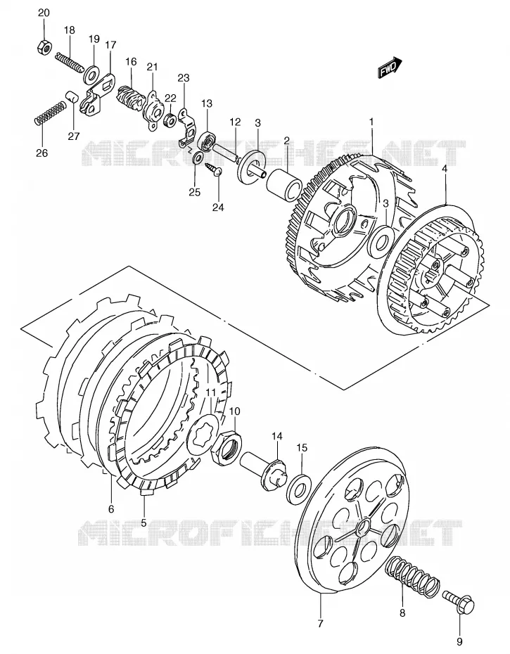 EMBRAYAGE Suzuki MOTO 80 RG 1987  RG80CH(E4)