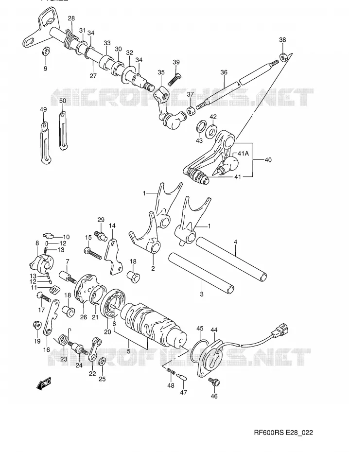ENSEMBLE DE SELECTION DE VITESSES Suzuki MOTO 600 RF 1994  RF600RR(E28)
