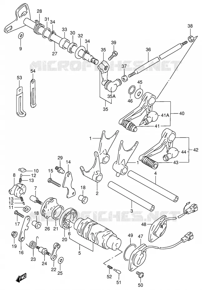 ENSEMBLE DE SELECTION DE VITESSES Suzuki MOTO 900 RF 1998  RF900RW(E2)