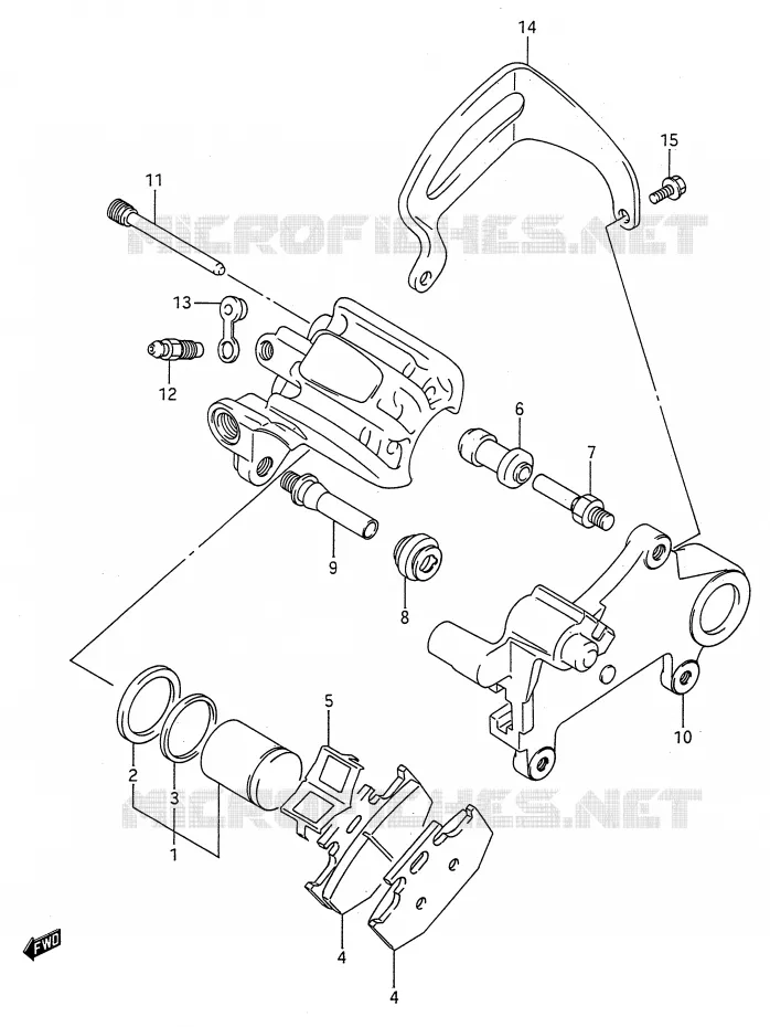 ETRIER DE FREIN ARRIERE (MODELE K) Suzuki MOTO 125 RM 1991  RM125 M (E03,E28,E33)