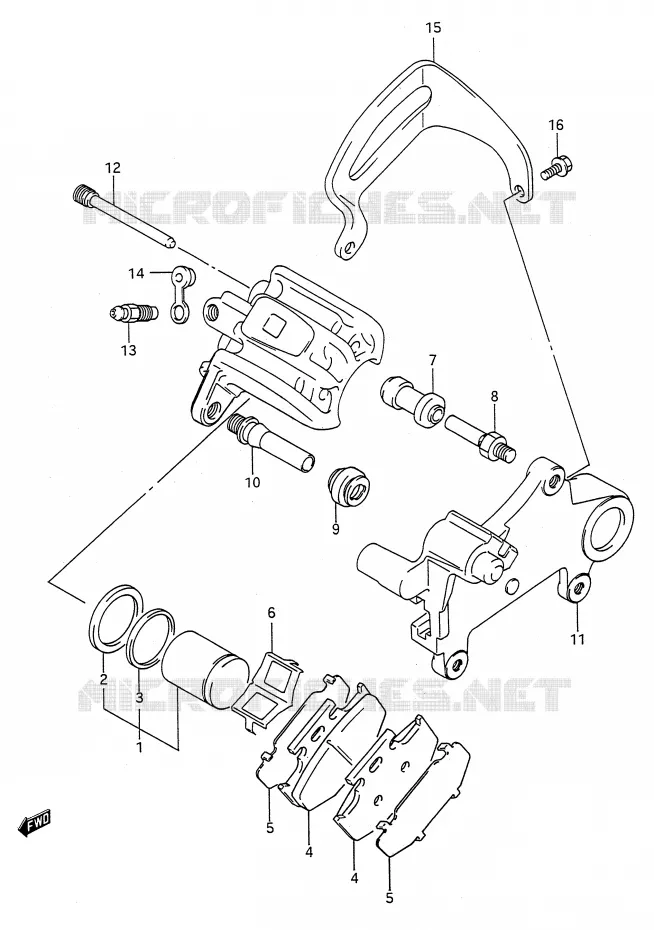 ETRIER DE FREIN ARRIERE (MODELE L) Suzuki MOTO 125 RM 1991  RM125M(E28)