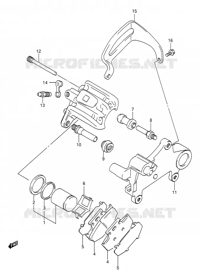 ETRIER DE FREIN ARRIERE (MODELE L) Suzuki MOTO 250 RM 1992  RM250N(E28)