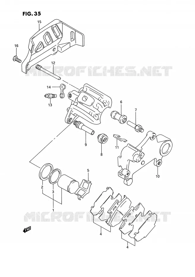 ETRIER DE FREIN ARRIERE (MODELE N) Suzuki MOTO 125 RM 1994  RM125R(E3)