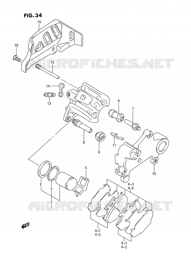 ETRIER DE FREIN ARRIERE (MODELE P/R) Suzuki MOTO 250 RM 1994  RM250R(E2)